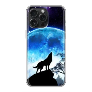 Чехол с Волком на iPhone 15 Pro Max (Воет на луну)