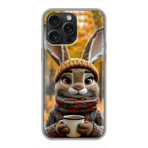 Печатный чехол «Зверята с кофе» для iPhone 15 Pro Max (Зайчик с кофе)