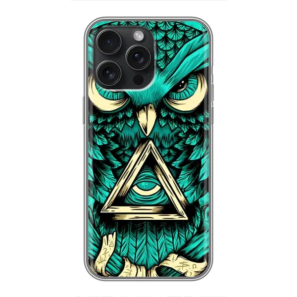 Чехол с рисунком «Зеленая сова» для iPhone 15 Pro Max Чехол с рисунком «Зеленая сова» для iPhone 15 Pro Max