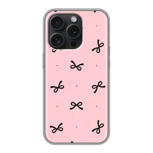 Чохол банти для iPhone 15 Pro (Чорні бантики)