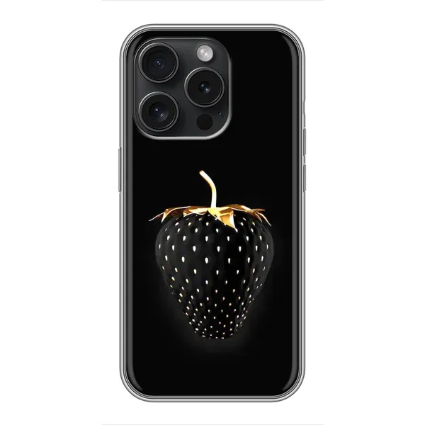 Чехол с рисунком «Чёрная клубника» для iPhone 15 Pro Чехол с рисунком «Чёрная клубника» для iPhone 15 Pro
