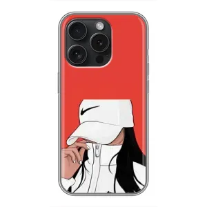 Силіконовый Чохол на iPhone 15 Pro з картинкой Модных девушек (Дівчина Nike)