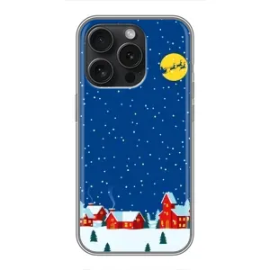 Силиконовый бампер на рождество для iPhone 15 Pro (Город в снегу)
