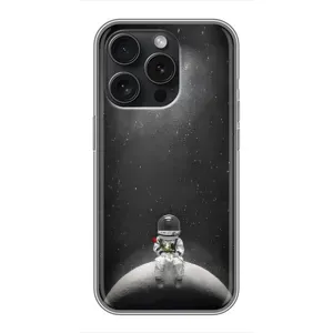 Силіконовый Чохол з принтом "Космонавти" на iPhone 15 Pro (Космонавт романтик)