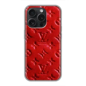 Текстурний Чохол Louis Vuitton для Айфон 15 Про (Червоний ЛВ)