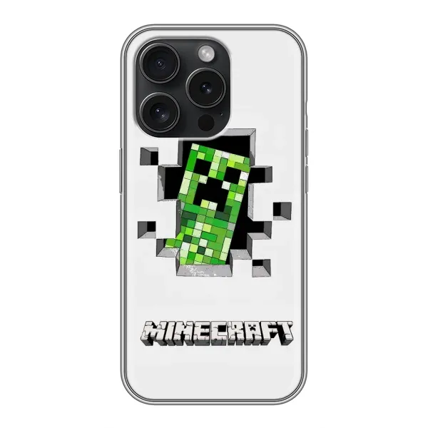 Чехол с рисунком «Крипер» для iPhone 15 Pro Чехол с рисунком «Крипер» для iPhone 15 Pro
