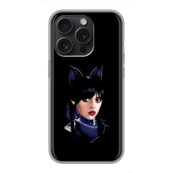 Чехол с рисунком «Милая Уэнсдей» для iPhone 15 Pro Чехол с рисунком «Милая Уэнсдей» для iPhone 15 Pro