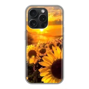 Чехол с Цветами для iPhone 15 Pro (поле подсолнухов)