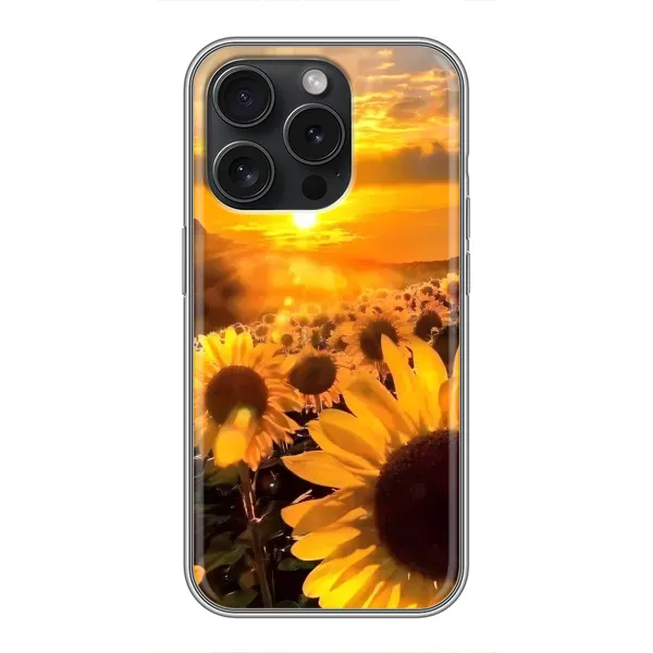 Чехол с рисунком «поле подсолнухов» для iPhone 15 Pro