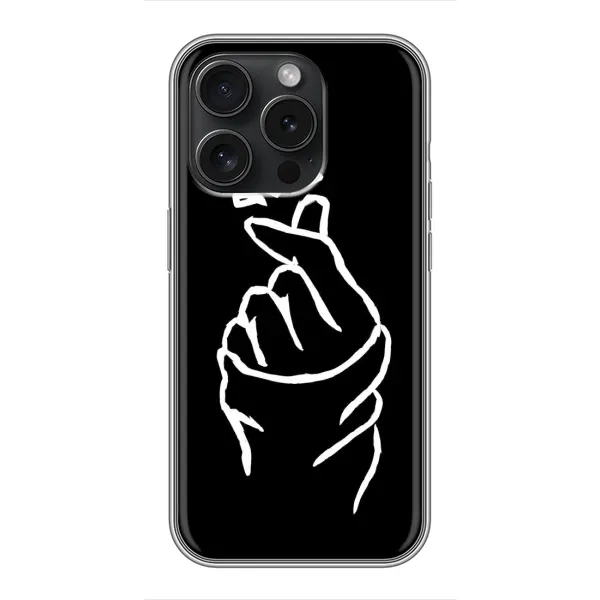 Чехол с рисунком «Сердце на черном» для iPhone 15 Pro Чехол с рисунком «Сердце на черном» для iPhone 15 Pro