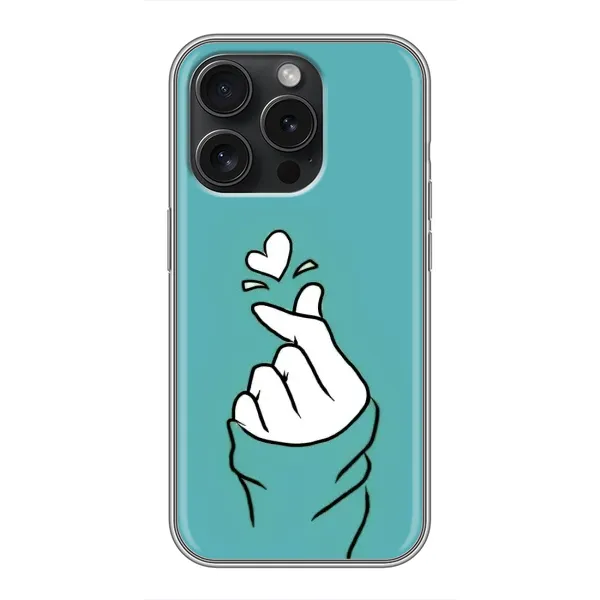 Чехол с рисунком «Сердечко на бирюзовом» для iPhone 15 Pro Чехол с рисунком «Сердечко на бирюзовом» для iPhone 15 Pro