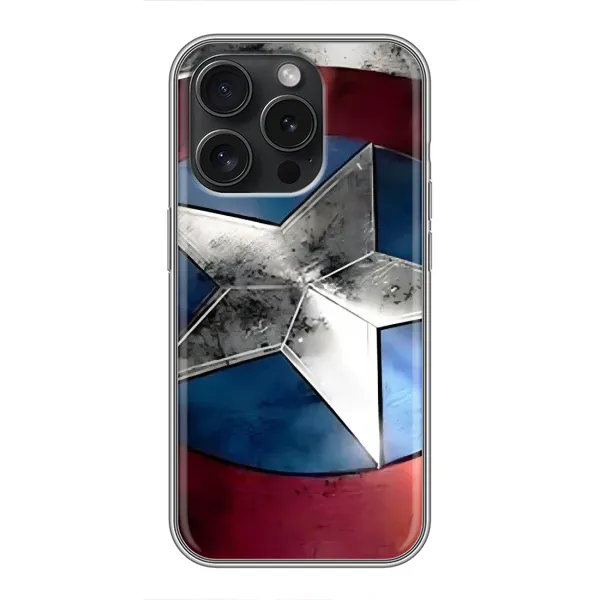 Чохол з малюнком «Щит Капітана Америки» для iPhone 15 Pro Чохол з малюнком «Щит Капітана Америки» для iPhone 15 Pro