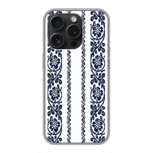 Силіконовый Чохол на iPhone 15 Pro з картинкой Вишиванки (Синя вишиванка)