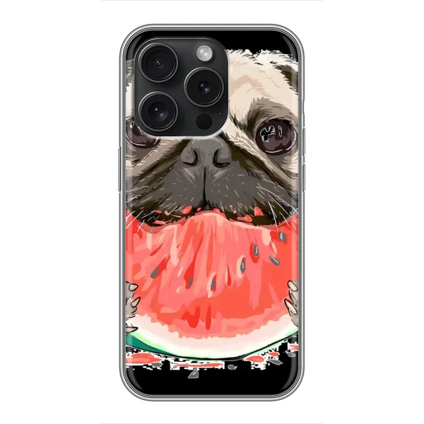 Чехол с рисунком «Смешной Мопс» для iPhone 15 Pro Чехол с рисунком «Смешной Мопс» для iPhone 15 Pro
