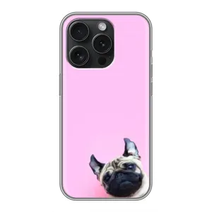 Бампер для iPhone 15 Pro з картинкою "Песики" (Собака на рожевому)