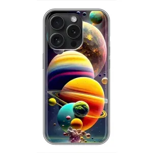 Чохол (ТПУ) з планетами на iPhone 15 Pro (Сонячна система)