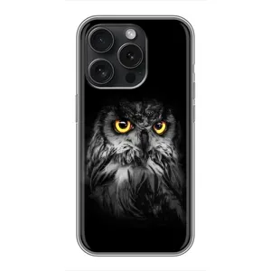Чохли з принтом СОВИ для iPhone 15 Pro (Сова на чорному)