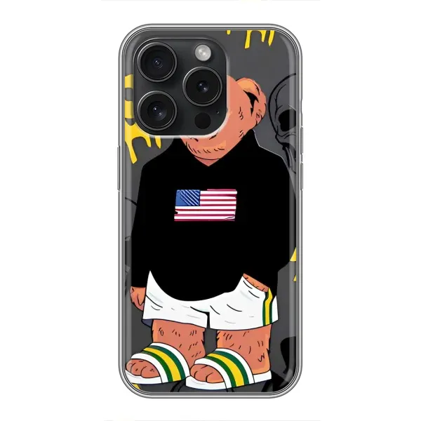 Чехол с рисунком «Teddy USA» для iPhone 15 Pro Чехол с рисунком «Teddy USA» для iPhone 15 Pro