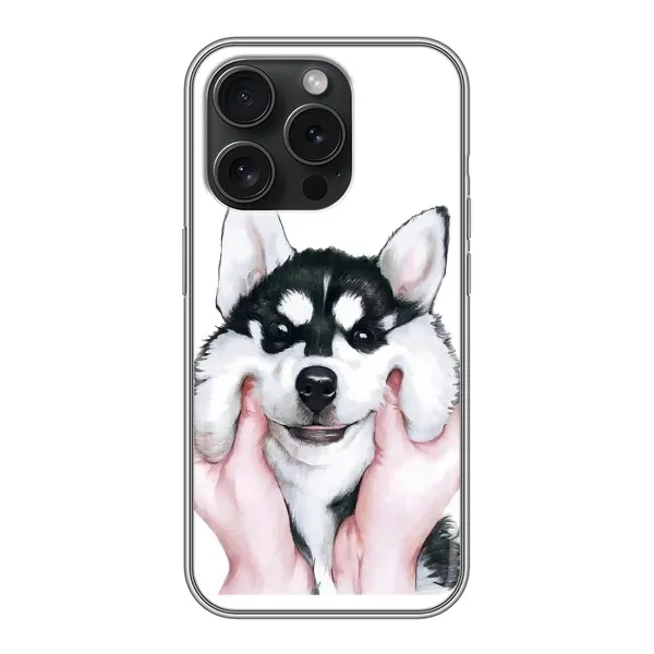 Чехол с рисунком «Собака Хаски» для iPhone 15 Pro Чехол с рисунком «Собака Хаски» для iPhone 15 Pro