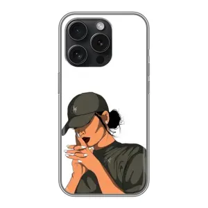 Силіконовый Чохол на iPhone 15 Pro з картинкой Модных девушек (У зеленому)