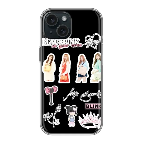 Чехол с рисунком «Арт блэкпинг» для iPhone 15