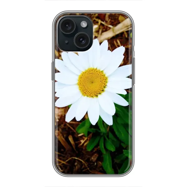Чехол с рисунком «Белая ромашка» для iPhone 15 Чехол с рисунком «Белая ромашка» для iPhone 15