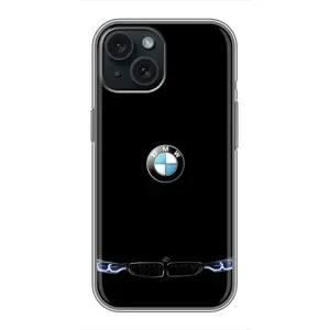 Силіконовий бампер з картинкою машини на iPhone 15 (Чорний BMW)