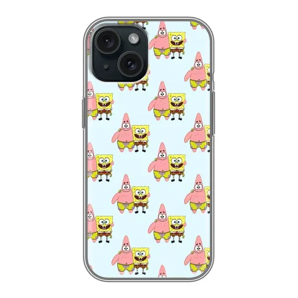 Чехол с рисунком «Боб и Патрик» для iPhone 15