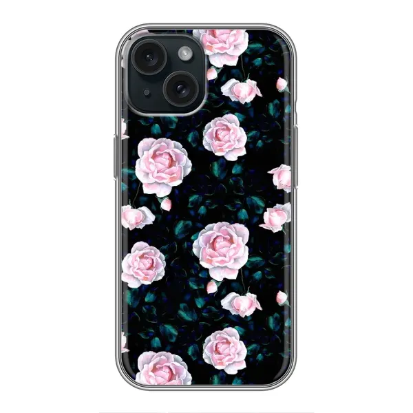 Чехол с рисунком «Чайные розы» для iPhone 15 Чехол с рисунком «Чайные розы» для iPhone 15