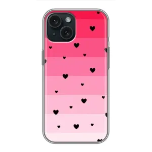 Чохли з тематикою "Маленькі Сердчеки" на iPhone 15 (Чорні сердечка)