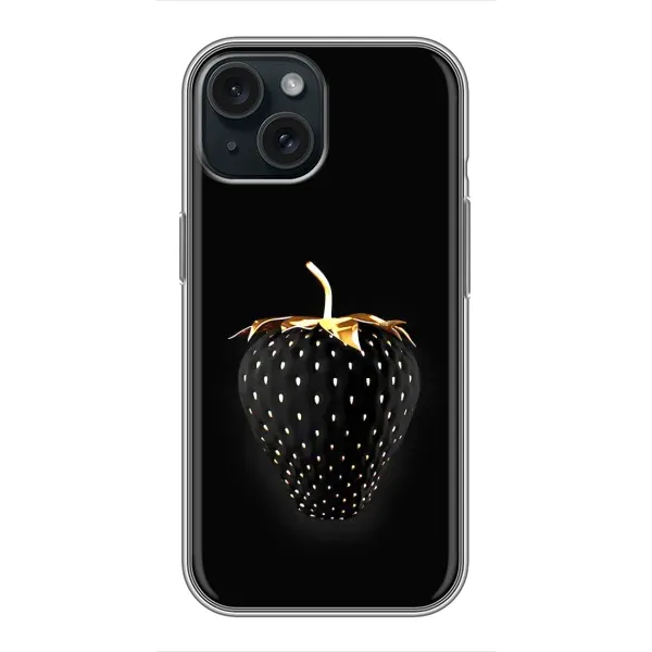 Чехол с рисунком «Чёрная клубника» для iPhone 15