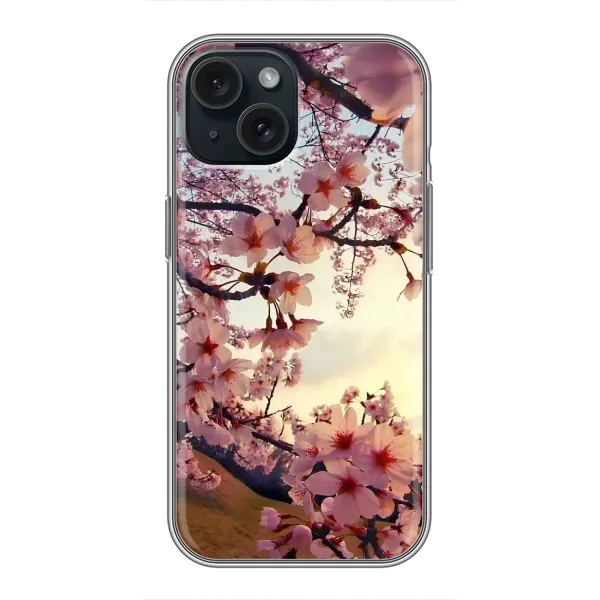 Чехол с рисунком «Цветущая сакура» для iPhone 15 Чехол с рисунком «Цветущая сакура» для iPhone 15