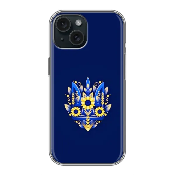 Чехол с рисунком «Цветущий Герб» для iPhone 15