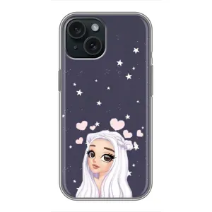 Чехол Стильные девушки на iPhone 15 (Девушка и сердечки)