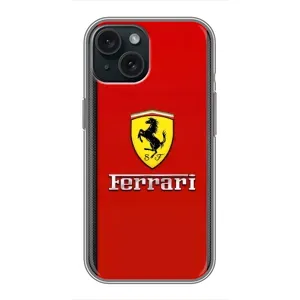 Силіконовий бампер з картинкою машини на iPhone 15 (Ferrari Logo)