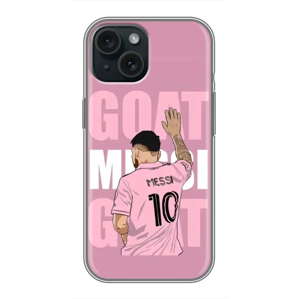 Чехол с рисунком «GOAT MESSI» для iPhone 15