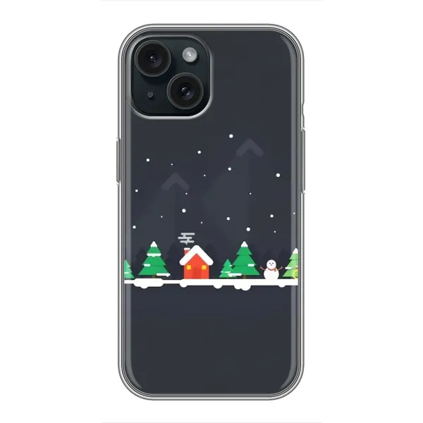 Чехол с рисунком «Город зимний» для iPhone 15