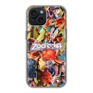 Силиконовый чехол с принтом Зоотрополіс для iPhone 15 (Коллаж героев)