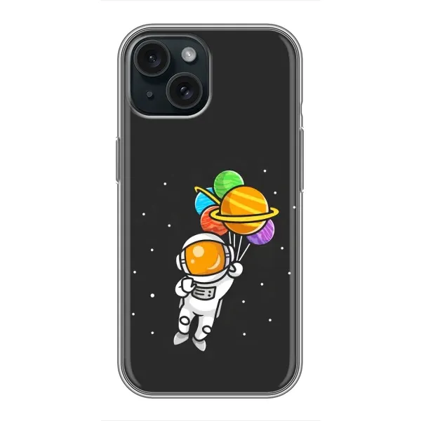 Чехол с рисунком «Космонавт с шариками» для iPhone 15 Чехол с рисунком «Космонавт с шариками» для iPhone 15