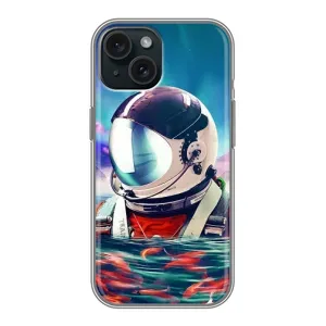 Силіконовый Чохол з принтом "Космонавти" на iPhone 15 (Космонавт у воді)