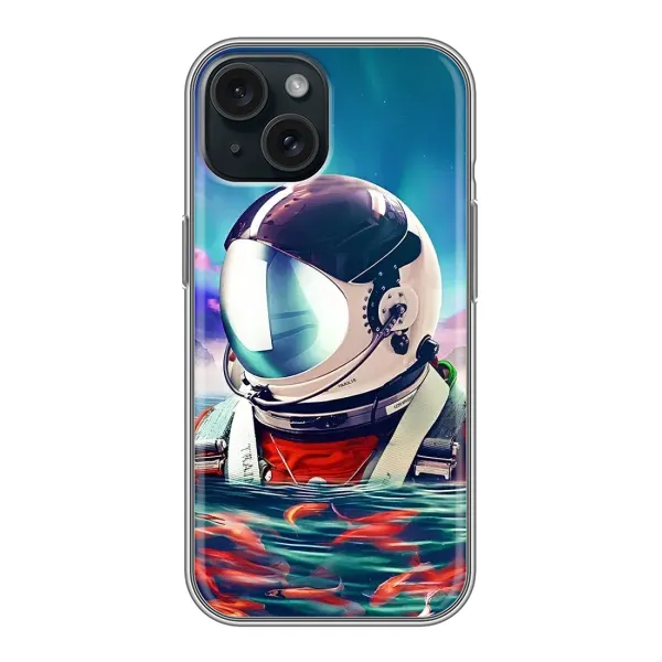 Чехол с рисунком «Космонавт в воде» для iPhone 15 Чехол с рисунком «Космонавт в воде» для iPhone 15