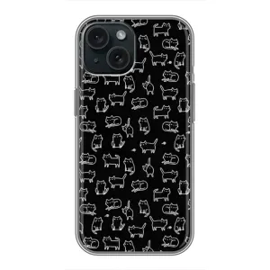 Чохол на тематику: Коти для iPhone 15 (Котики на чорному)