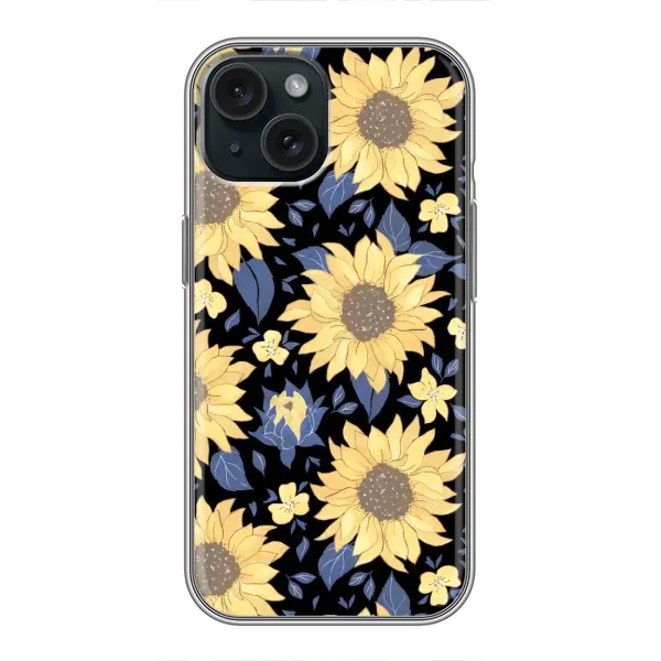 Чехол с рисунком «красивые цветы» для iPhone 15