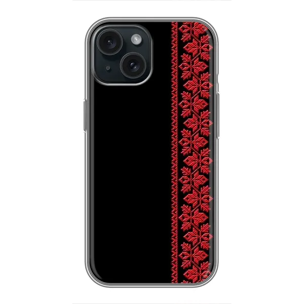 Чехол с рисунком «Красная Вышиванка» для iPhone 15 Чехол с рисунком «Красная Вышиванка» для iPhone 15