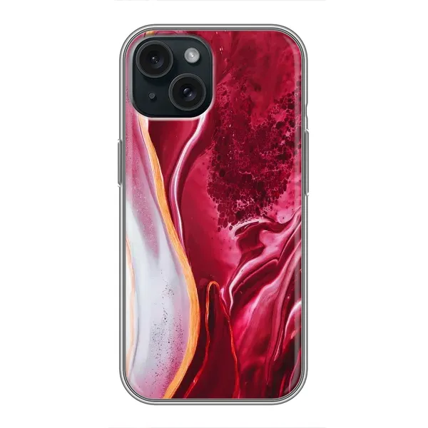 Чехол с рисунком «Красный мрамор» для iPhone 15 Чехол с рисунком «Красный мрамор» для iPhone 15