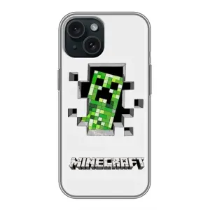 Чехлы для iPhone 15 (Персонажи Майн Крафт) (Крипер)