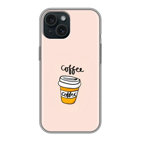 Чехол с рисунком «Кружка кофе» для iPhone 15