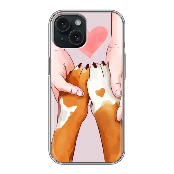 Чехол с рисунком «Любовь к собакам» для iPhone 15 Чехол с рисунком «Любовь к собакам» для iPhone 15