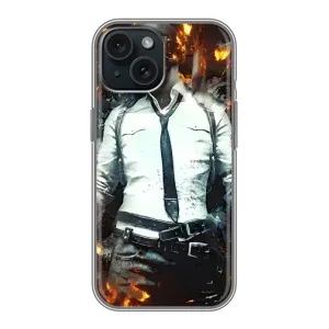 Силиконовый чехол с картинкой "Герой Pubg" на iPhone 15 (Man Пубг)