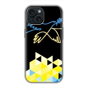 Чехол на iPhone 15 Украинский дизайн (Мир для Украины)